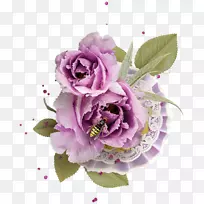 切花设计紫色花园玫瑰-怀旧印章