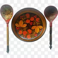 餐具盘匙手绘花卉材料