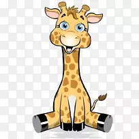 长颈鹿宝宝动画剪辑艺术卡通长颈鹿