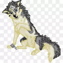 灰狼动画像素艺术-卡通狼