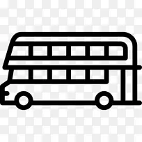 机场巴士开动显示校车过境巴士-双层巴士
