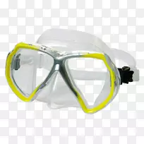 潜水和潜水面具Beuchat水下潜水-黄色面具