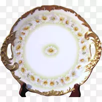 餐具盘碟陶瓷板手绘雏菊