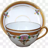 餐具碟咖啡杯陶瓷杯手绘雏菊