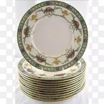 瓷Bernardi古董餐具Meissen陶瓷-黄金华丽图案