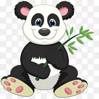 大熊猫免费剪贴画-竹节