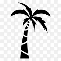 绘制槟榔科卡通剪贴画.椰子树