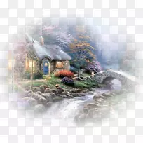 画家汤玛斯·金凯德浅冬山水画家