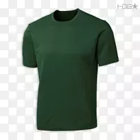T恤袖绿色-深绿色