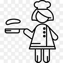 电脑图标洗碗符号-女厨师