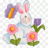 复活节兔子剪贴画-春季插画