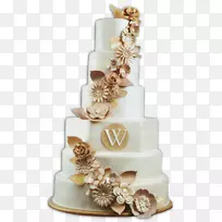 结婚蛋糕，糖蛋糕，食用色素，糖霜和糖霜.粉彩颜色