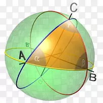 三角形球的球面三角解球面几何.球面
