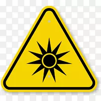 光学辐射危险符号生物危险警告标志辐射区域警戒