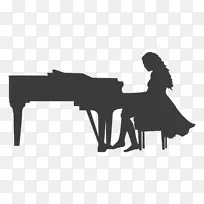 剪影音乐家钢琴乐器.钢琴