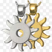珠宝魅力和吊坠、银符号-太阳光环