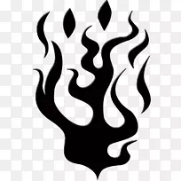 火焰轮廓火焰形状-黑色冷火焰