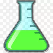 实验室烧瓶Erlenmeyer烧瓶化学剪辑艺术-浅绿色