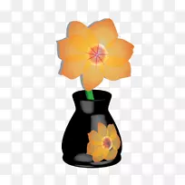 花盆花瓶花瓣植物-花瓶装饰模拟