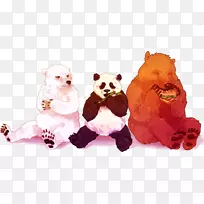 北极熊扇子艺术大熊猫