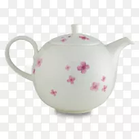 餐具壶杯陶瓷茶壶散落花瓣