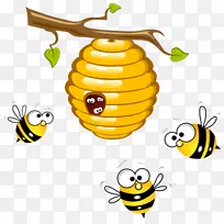 蜂巢蜂夹艺术-蜂巢剪贴画