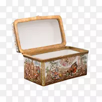 梅森瓷盒长方形棺材-精美的手绘绘画