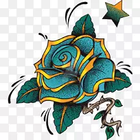 刺青蓝玫瑰艺术设计