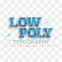 低多边形排版图形设计字体设计