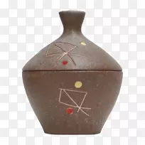 陶瓷陶器捏壶花瓶粘土花瓶