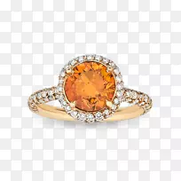 珠宝戒指橙色钻石颜色克拉-珠宝