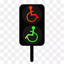 交通标志残疾轮椅交通灯轮椅