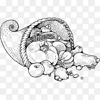 感恩节聚光黑白节黑白剪贴画-感恩节