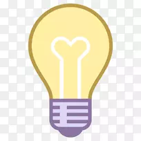 电脑图标白炽灯泡夹艺术黄色灯泡创意