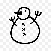 电脑图标圣诞下载剪贴画-简单雪人