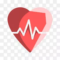 心率脉搏保健心电图-健康家庭标志