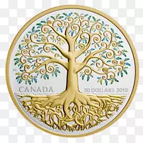 加拿大银币皇家加拿大薄荷树-树叶收藏