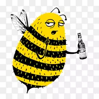 啤酒喝号角蜜蜂主题