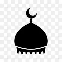清真寺标签电脑图标Salah-Ramadan Kareem背景