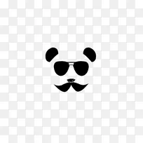 大熊猫小胡子可爱的眼镜-伪装