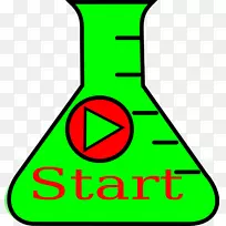 Erlenmeyer烧瓶实验室烧瓶化学绿色剪贴画-嗨