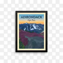 阿迪朗达克高山湖白面山阿迪朗达克公园海报-复古海报