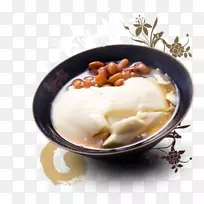 豆花芋球亚洲菜草冻冰淇淋-美食