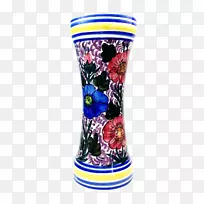 花瓶桌玻璃手绘花卉材料