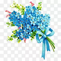 花卉剪贴画-蓝色李子免费拉PNG图像打印