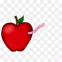 苹果剪贴画-蠕虫