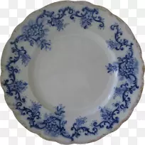 平板陶瓷盘蓝白陶碟不同颜色