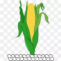 玉米树茎剪贴画-创意花环