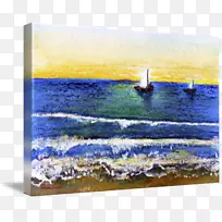 绘画艺术海滩版画-海景