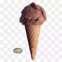 巧克力冰淇淋圆锥形圣代